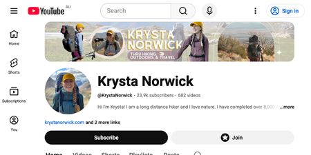 Krysta Norwick YouTube channel screenshot
