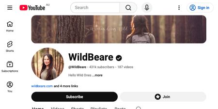 Wildbaere YouTube channel screenshot