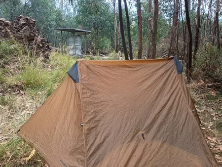 Camp at Bon Accord Hut ruins