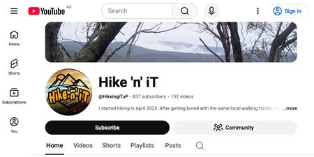Hike N It YouTube channel screenshot