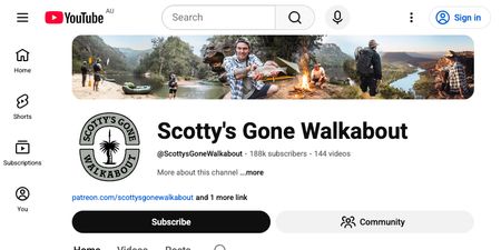 Scotty's Gone Walkabout YouTube channel screenshot