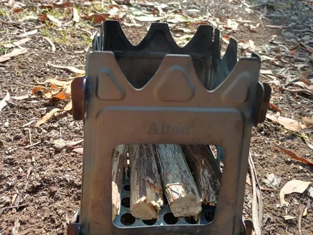 Loading the twig stove